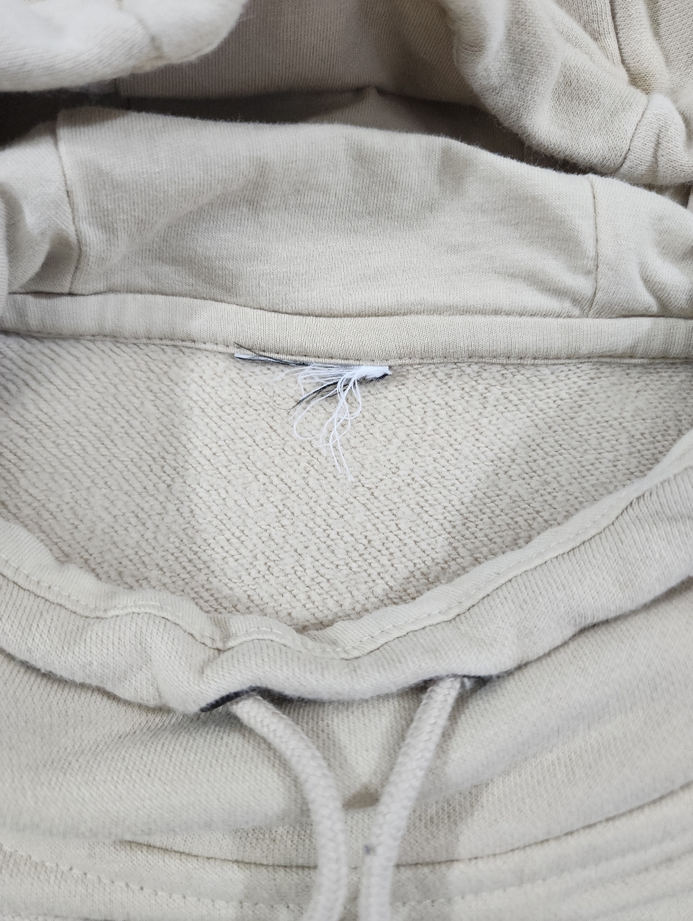 Nike Tech Fleece Cropped Hoodie Beige Cream Medium Zip Hem - Picture 9 of 12